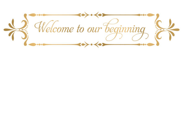 "Welcome to our beginning" inside the front cover